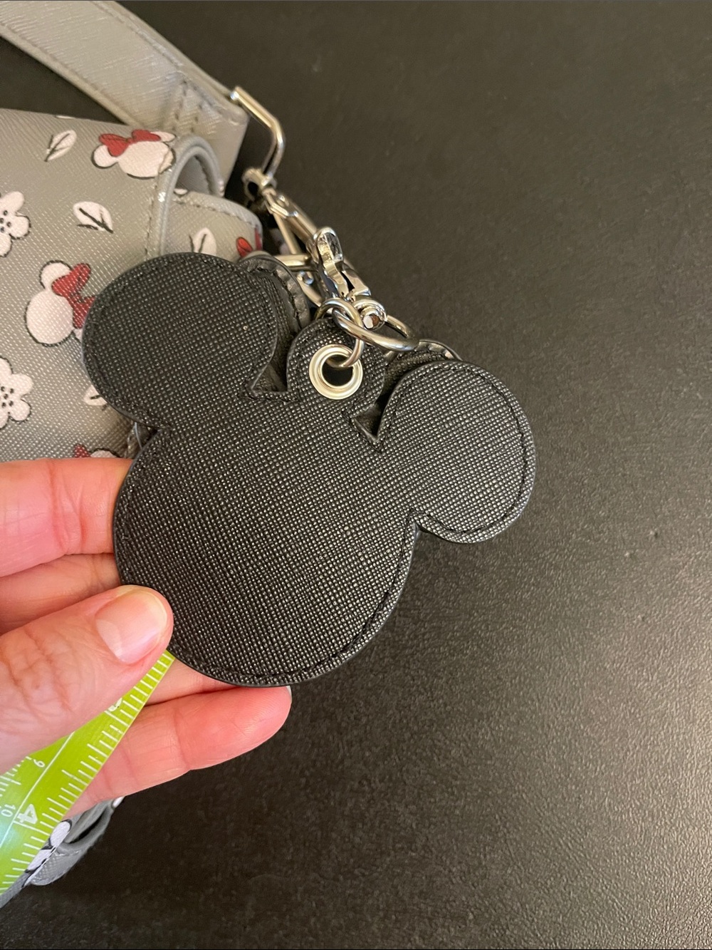 Loungefly Disney Gray Minnie Mouse Floral Crossbody with Minnie Charm - Picture 13 of 14